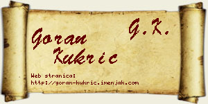 Goran Kukrić vizit kartica